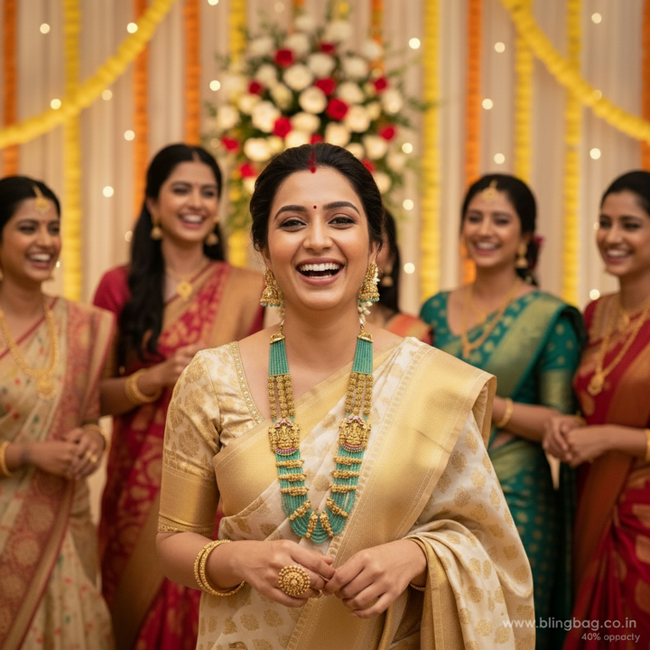 Mint Lakshmiya Temple Jewellery Set - New Arrival