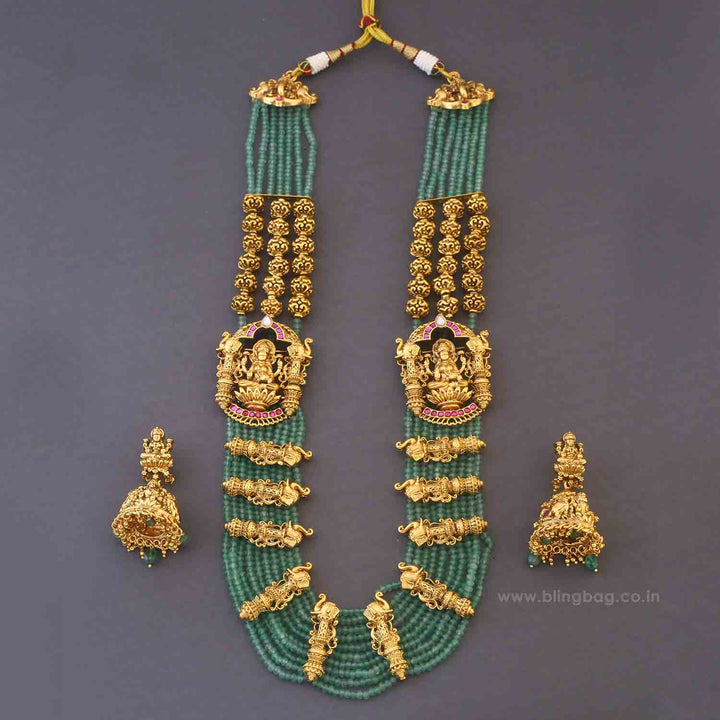 Mint Lakshmiya Temple Jewellery Set - New Arrival