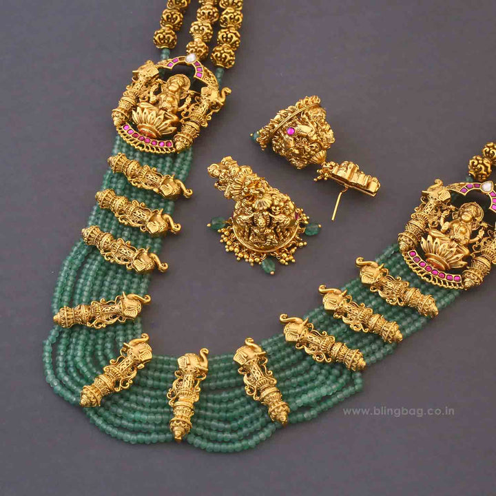 Mint Lakshmiya Temple Jewellery Set - New Arrival