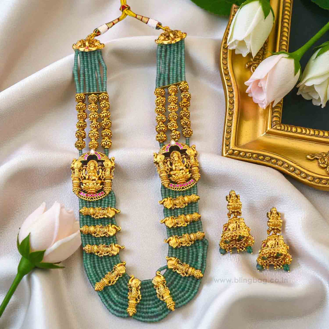 Mint Lakshmiya Temple Jewellery Set - New Arrival
