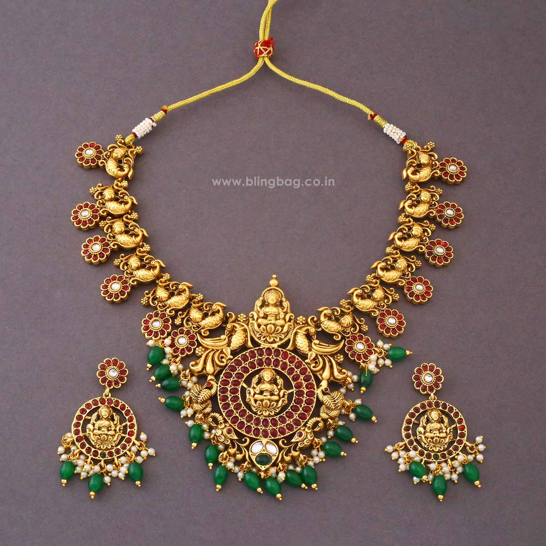 Multicolor Lalitashi Temple Jewellery Set- New Arrival