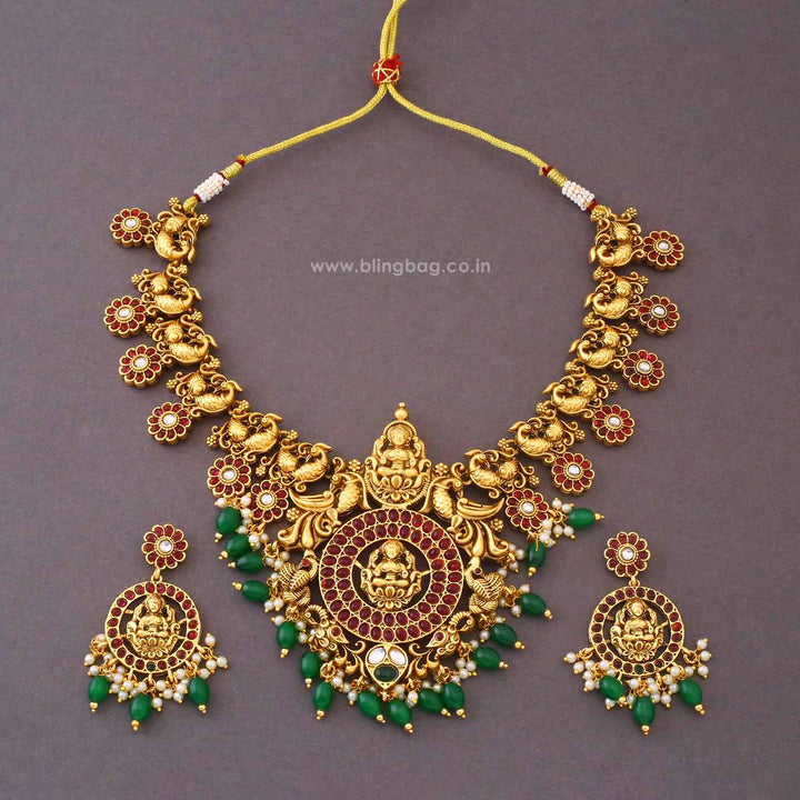 Multicolor Lalitashi Temple Jewellery Set- New Arrival