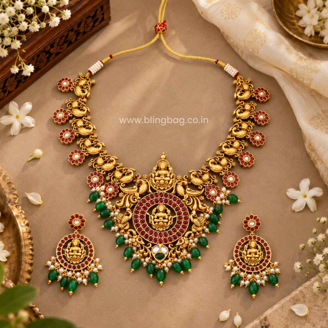 Multicolor Lalitashi Temple Jewellery Set- New Arrival