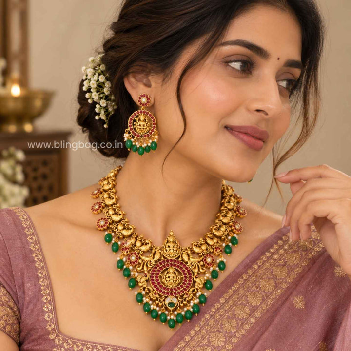 Multicolor Lalitashi Temple Jewellery Set- New Arrival