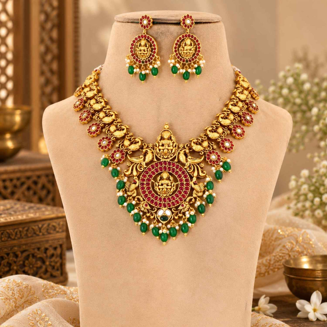 Multicolor Lalitashi Temple Jewellery Set- New Arrival