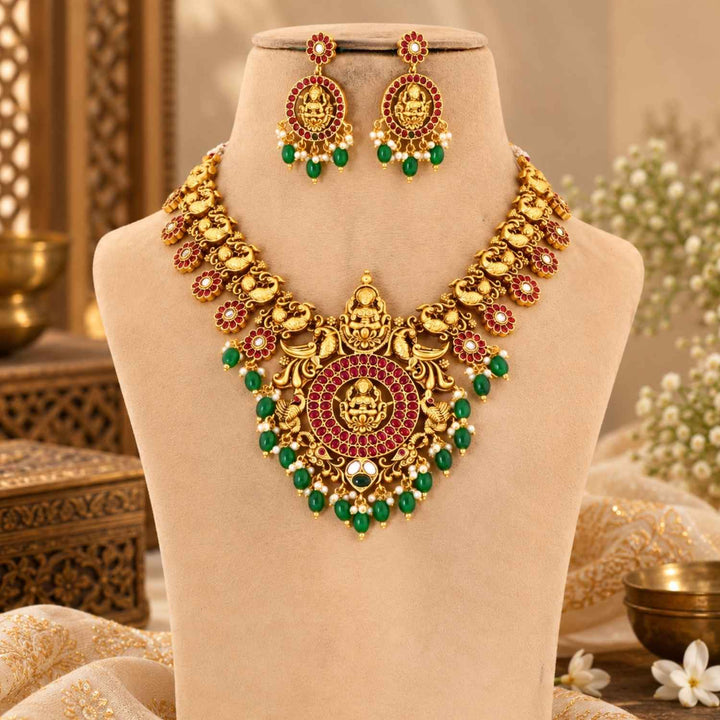 Multicolor Lalitashi Temple Jewellery Set- New Arrival