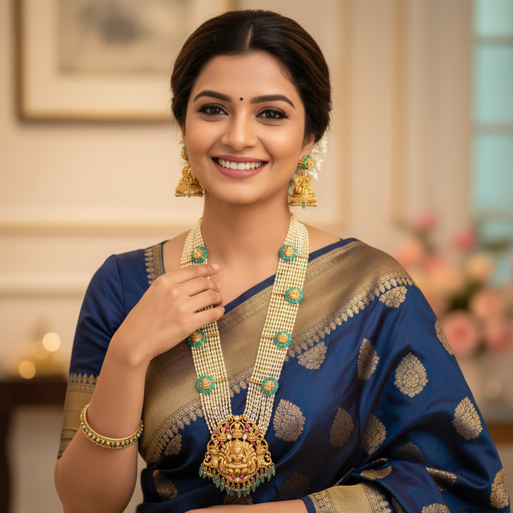 Multicolor Lalitaya Temple Jewellery Set - New Arrival