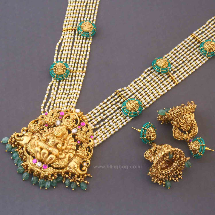 Multicolor Lalitaya Temple Jewellery Set - New Arrival