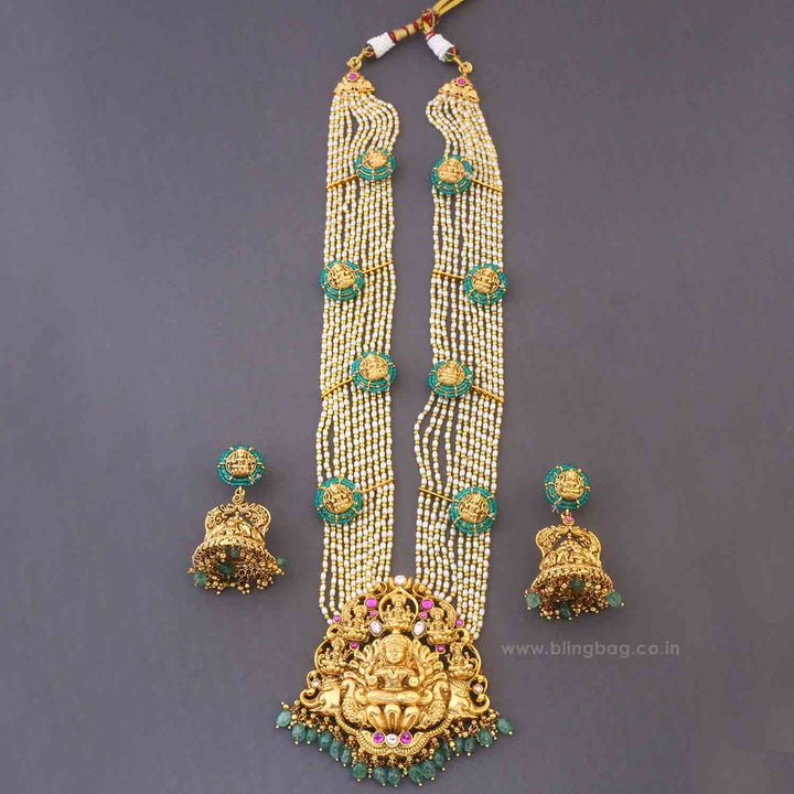 Multicolor Lalitaya Temple Jewellery Set - New Arrival