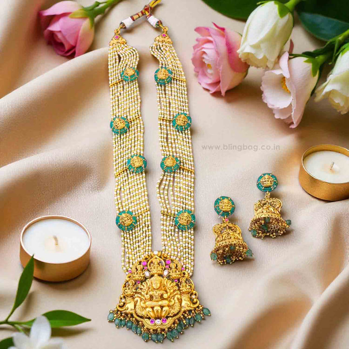 Multicolor Lalitaya Temple Jewellery Set - New Arrival