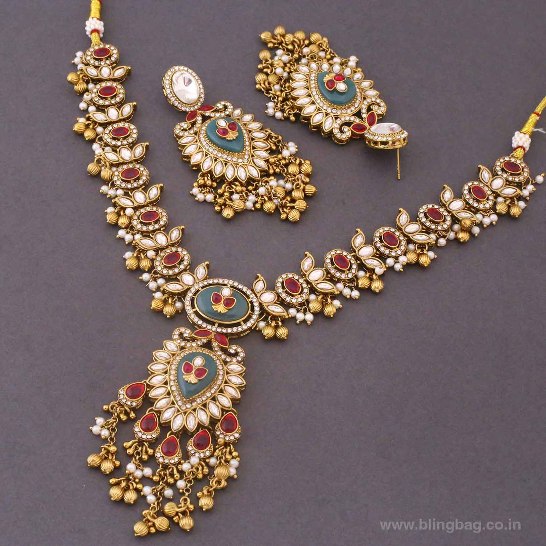 Multicolor Lalitya Heritage Jewellery Set