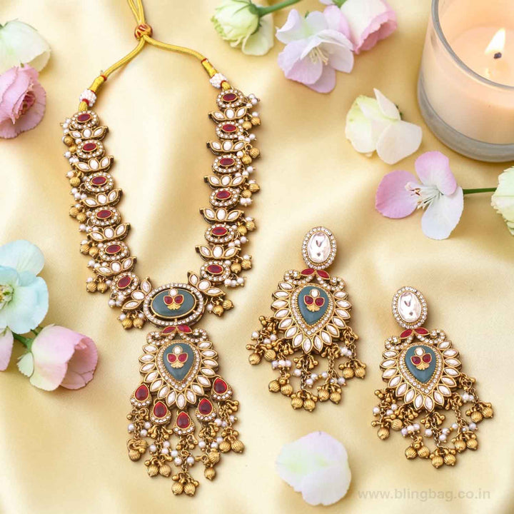 Multicolor Lalitya Heritage Jewellery Set