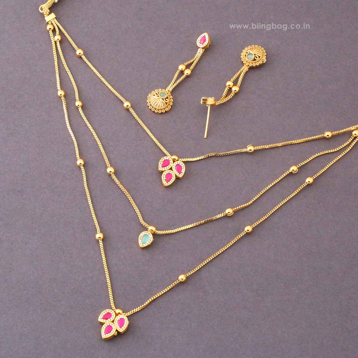 Multicolor Lavanyaini Antique Jewellery Set- New Arrival