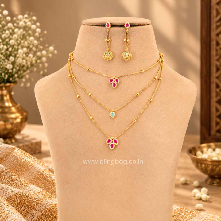 Multicolor Lavanyaini Antique Jewellery Set- New Arrival