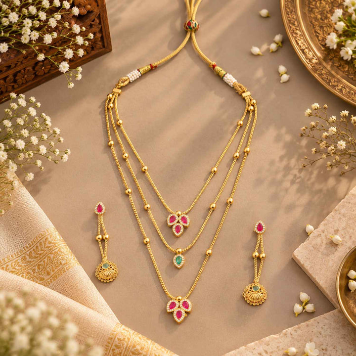 Multicolor Lavanyaini Antique Jewellery Set- New Arrival