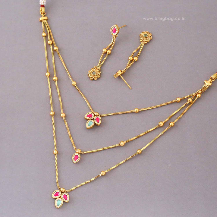 Multicolor Lavanyaini Antique Jewellery Set- New Arrival
