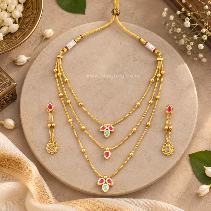 Multicolor Lavanyaini Antique Jewellery Set- New Arrival