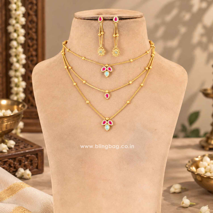 Multicolor Lavanyaini Antique Jewellery Set- New Arrival