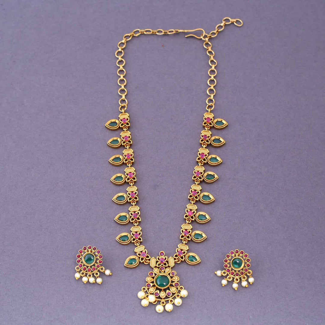 Multicolor Lavleen Antique Jewellery Set - New Arrival
