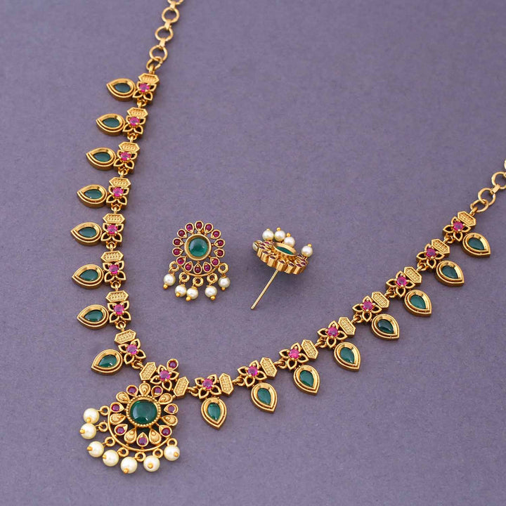 Multicolor Lavleen Antique Jewellery Set - New Arrival