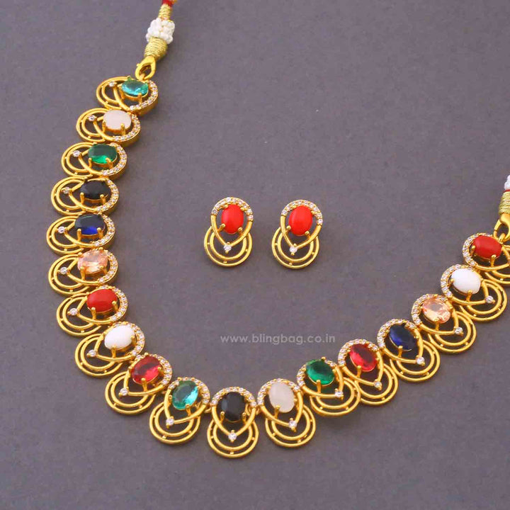 Multicolor Lila Antique Jewellery Set - New Arrival
