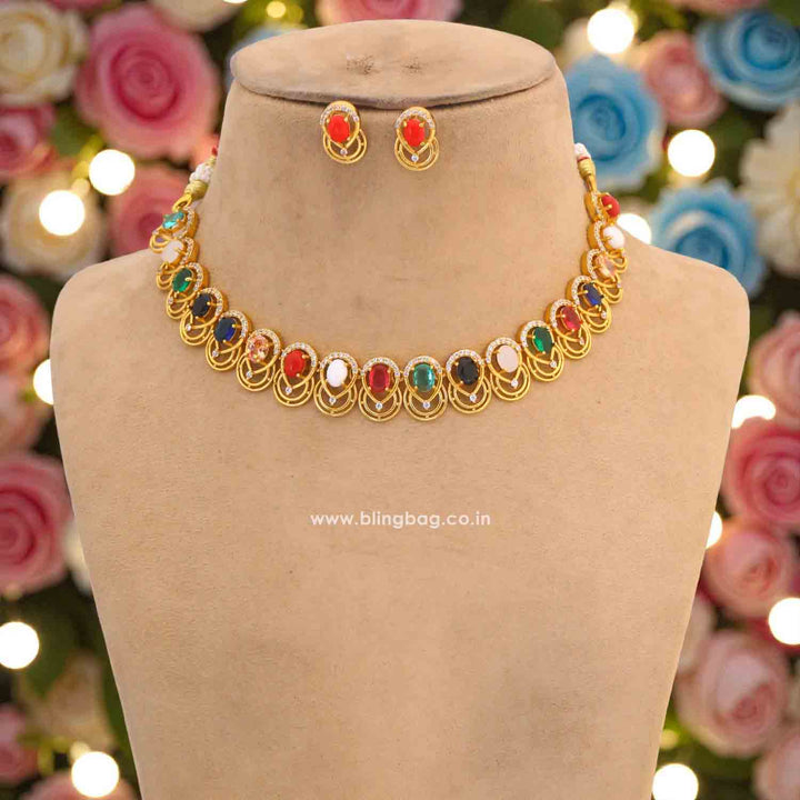 Multicolor Lila Antique Jewellery Set - New Arrival