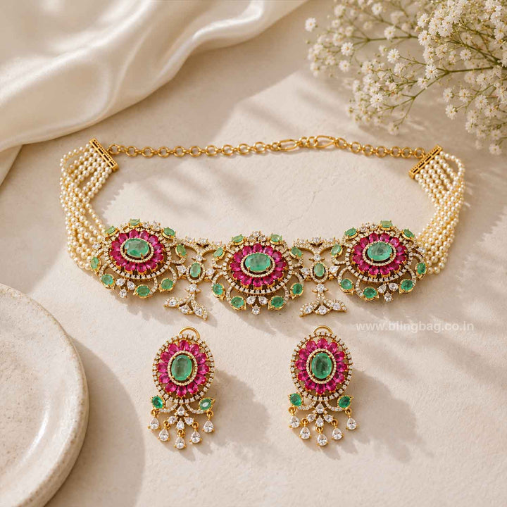 Multicolor Lilye Zirconia Jewellery Set- New Arrivals