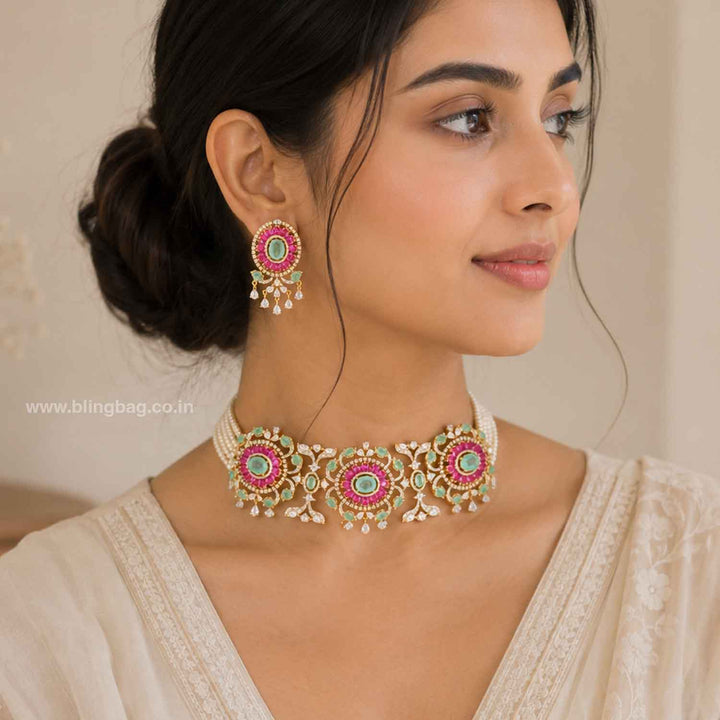 Multicolor Lilye Zirconia Jewellery Set- New Arrivals