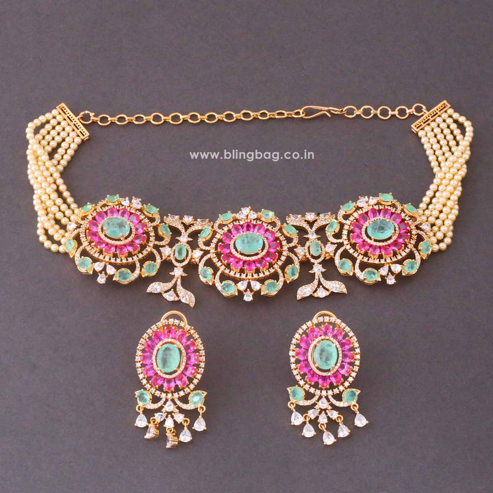 Multicolor Lilye Zirconia Jewellery Set- New Arrivals