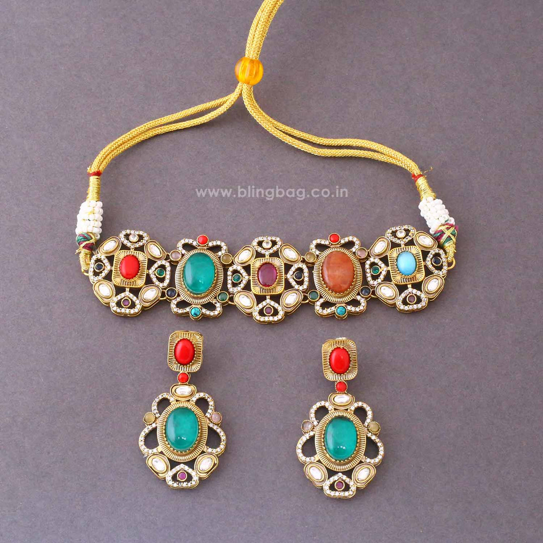 Multicolor Lisa Victorian Jewellery Set - New Arrival