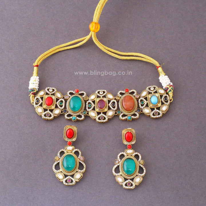 Multicolor Lisa Victorian Jewellery Set - New Arrival