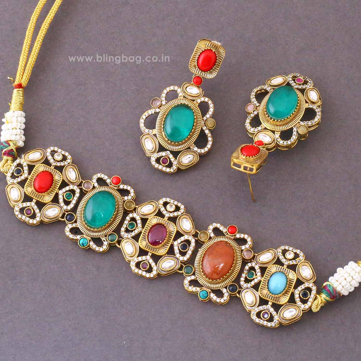 Multicolor Lisa Victorian Jewellery Set - New Arrival