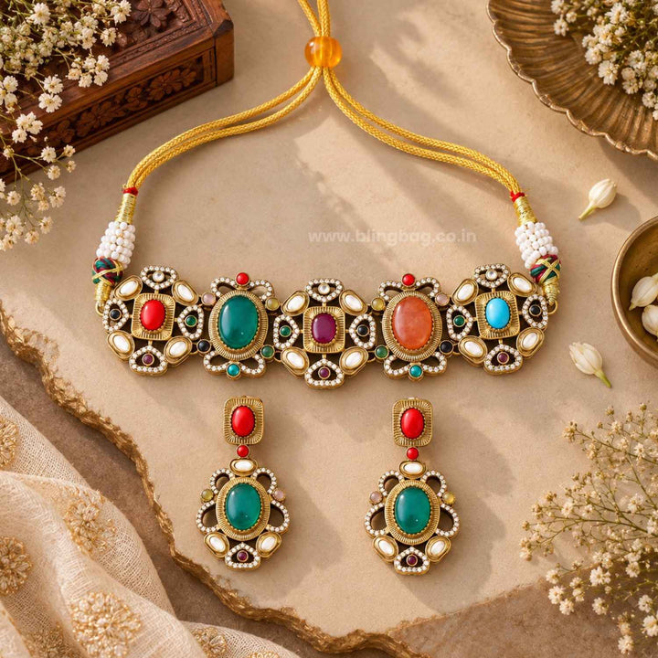 Multicolor Lisa Victorian Jewellery Set - New Arrival
