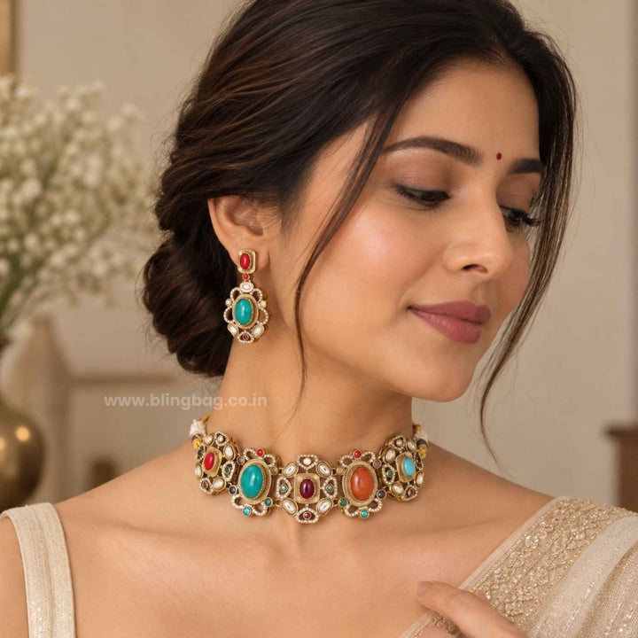 Multicolor Lisa Victorian Jewellery Set - New Arrival