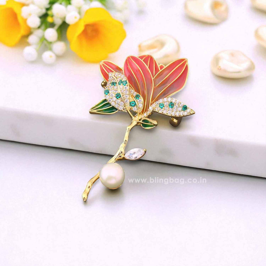 Multicolor Lotus Brooch