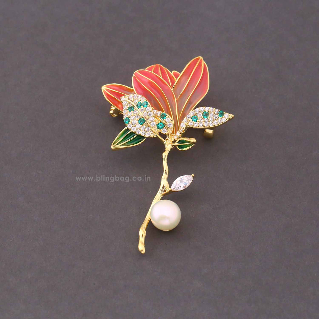 Multicolor Lotus Brooch