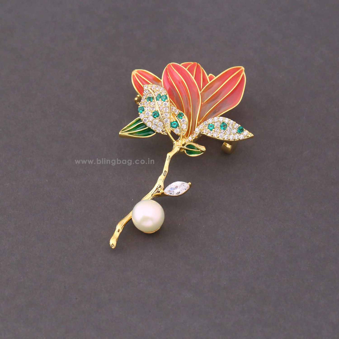 Multicolor Lotus Brooch