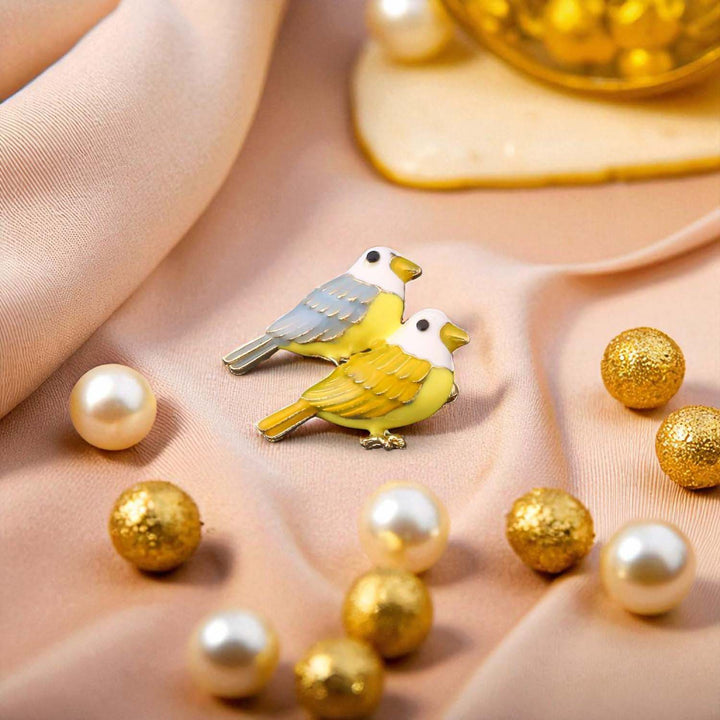 Multicolor Love Birds Brooch