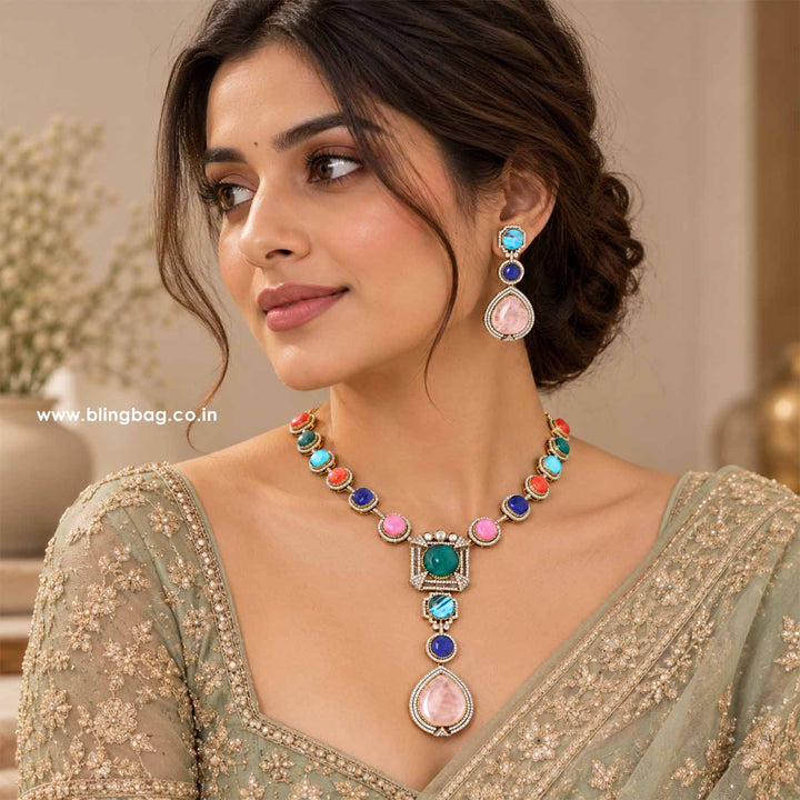 Multicolor Luciabeth Victorian Jewellery Set - New Arrival