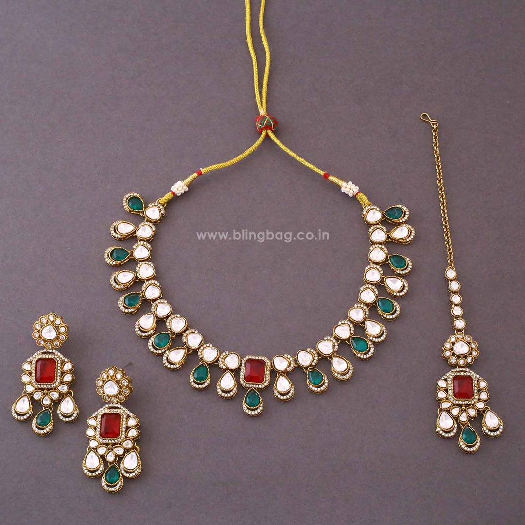 Multicolor Maahira Kundan Jewellery Set - New Arrival