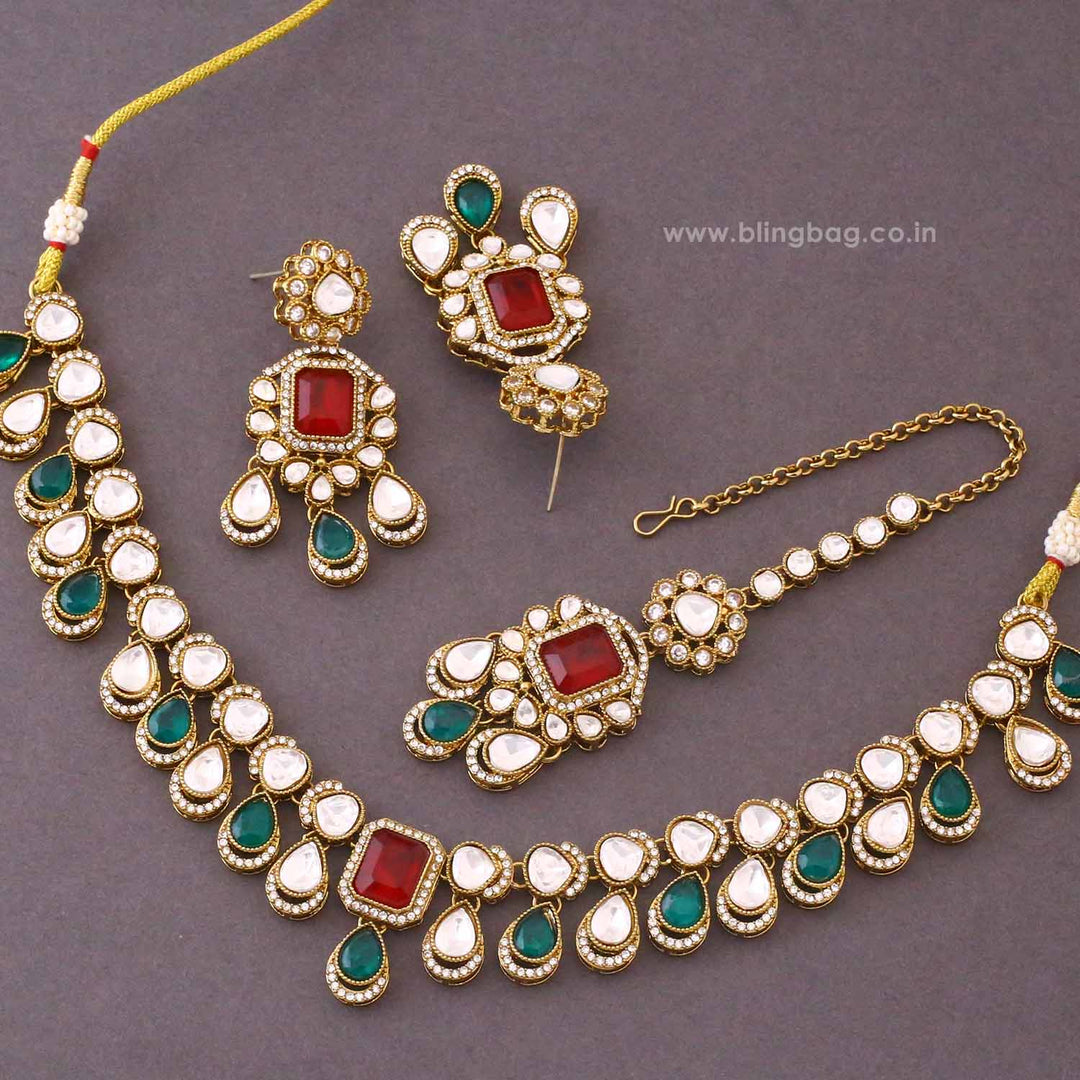 Multicolor Maahira Kundan Jewellery Set - New Arrival