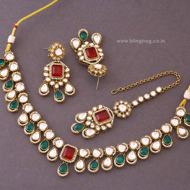 Multicolor Maahira Kundan Jewellery Set - New Arrival