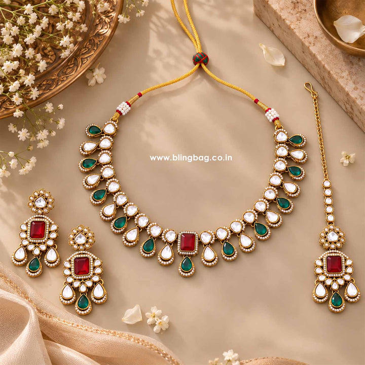 Multicolor Maahira Kundan Jewellery Set - New Arrival