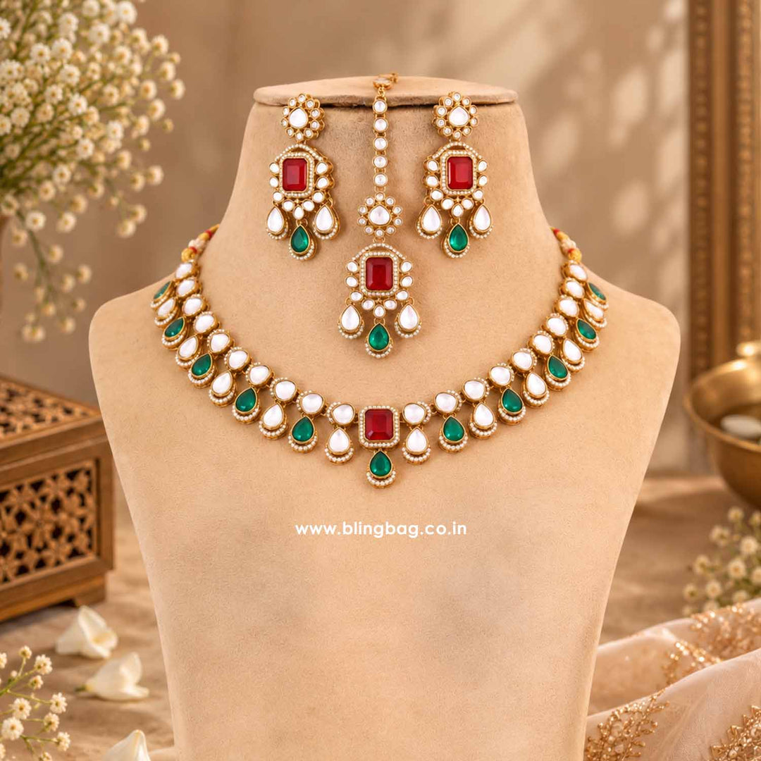 Multicolor Maahira Kundan Jewellery Set - New Arrival