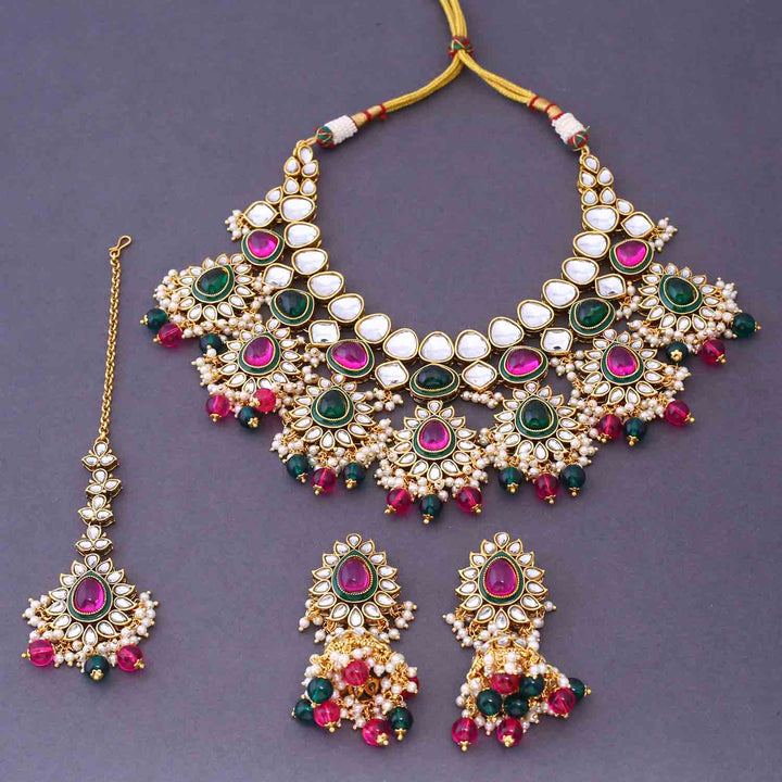 Multicolor Maanvita Kundan Jewellery Set