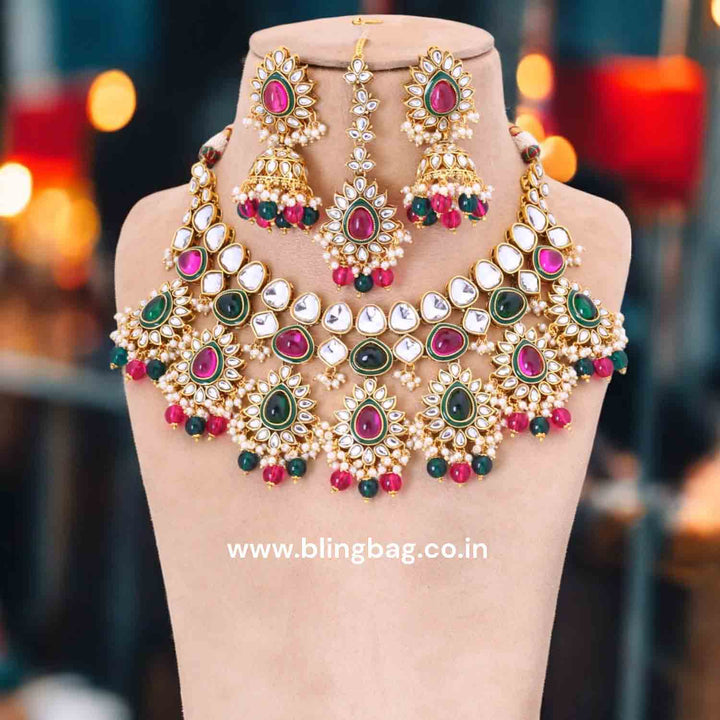 Multicolor Maanvita Kundan Jewellery Set