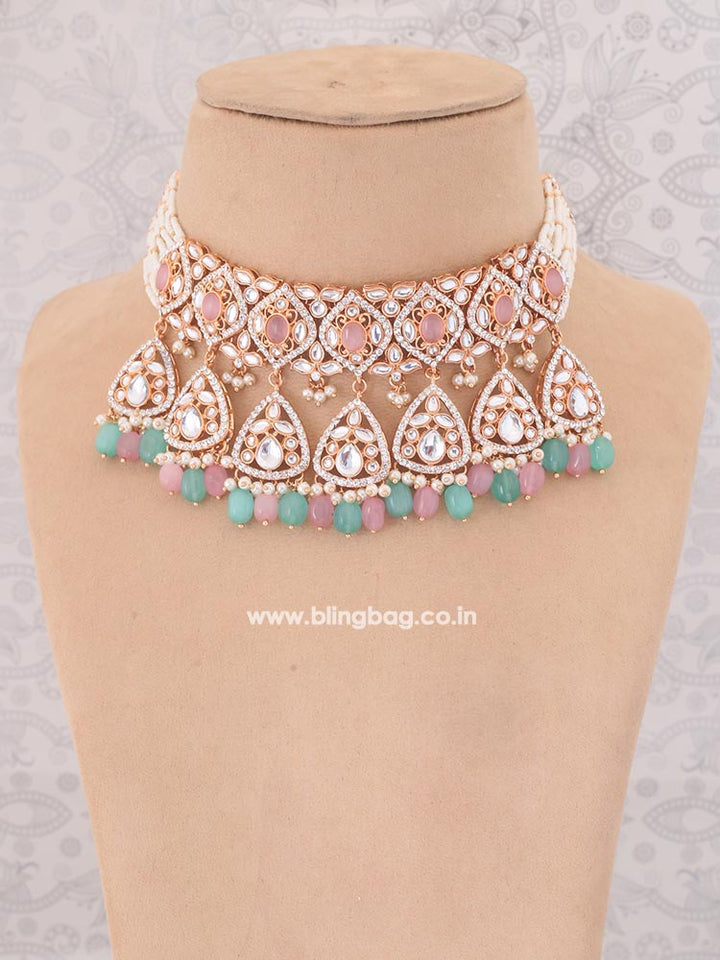 Multicolor Maanyata Kundan Jewellery Set - EOSS