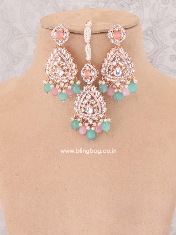 Multicolor Maanyata Kundan Jewellery Set - EOSS
