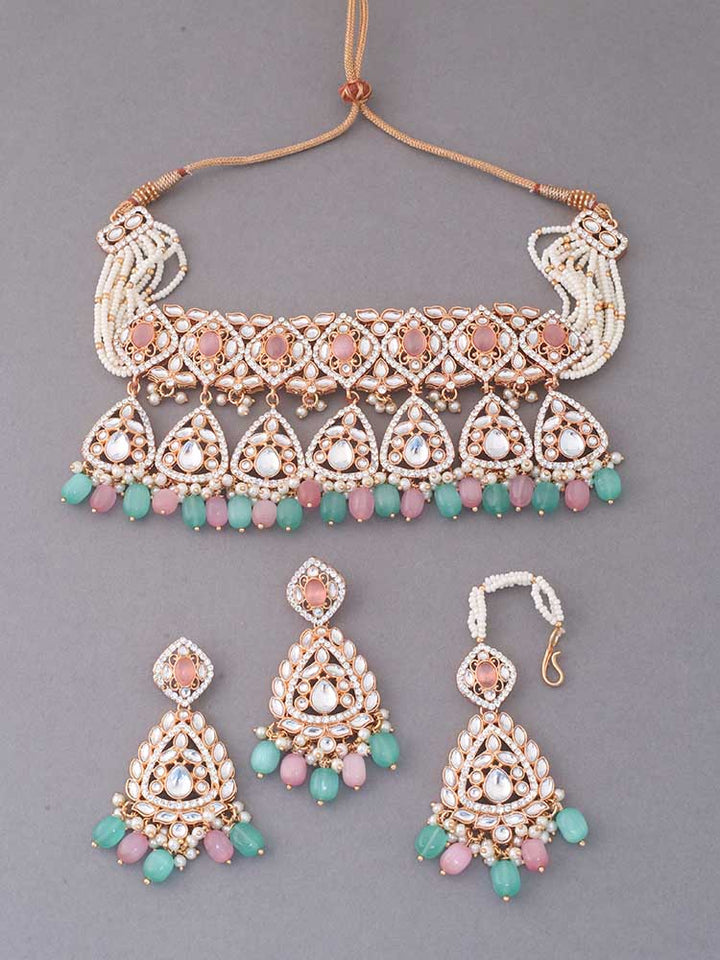 Multicolor Maanyata Kundan Jewellery Set - EOSS