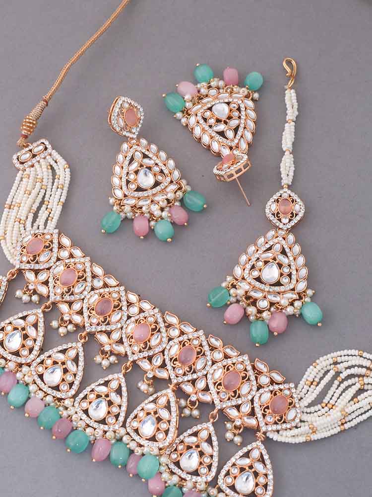 Multicolor Maanyata Kundan Jewellery Set - EOSS